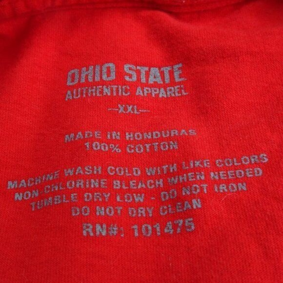 NCAA Ohio State Buckeyes Red T-Shirt Size 2XL - Picture 4 of 6